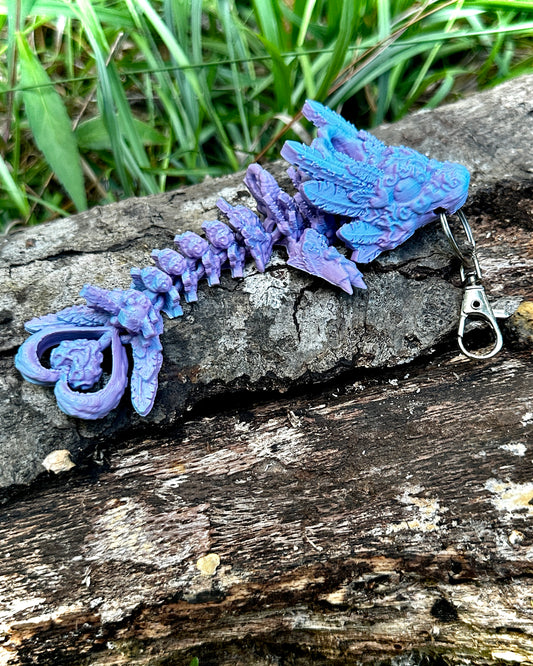 Articulating Light Heart Dragon Tadling Keychain