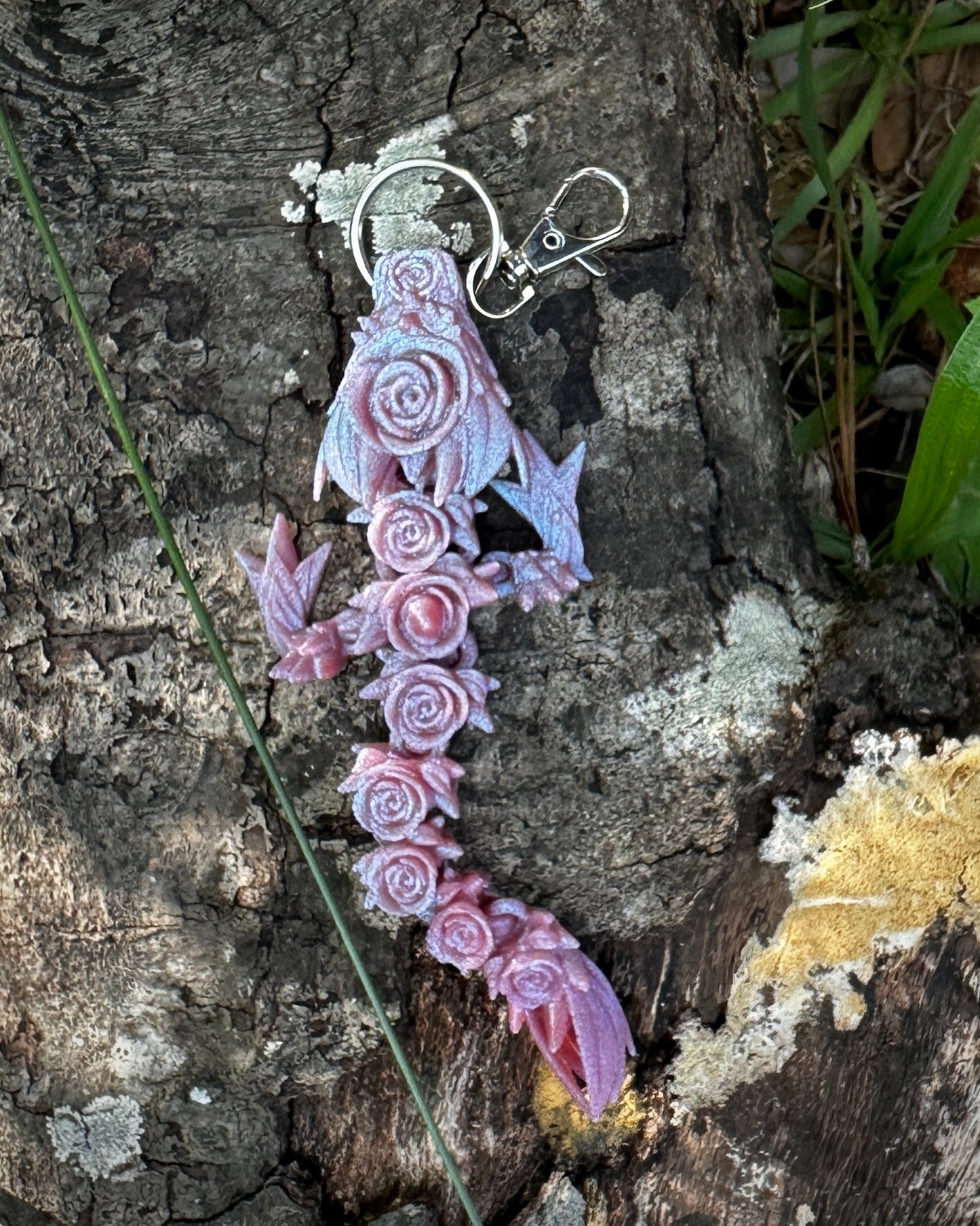 Articulating Rose Dragon Tadling Keychain