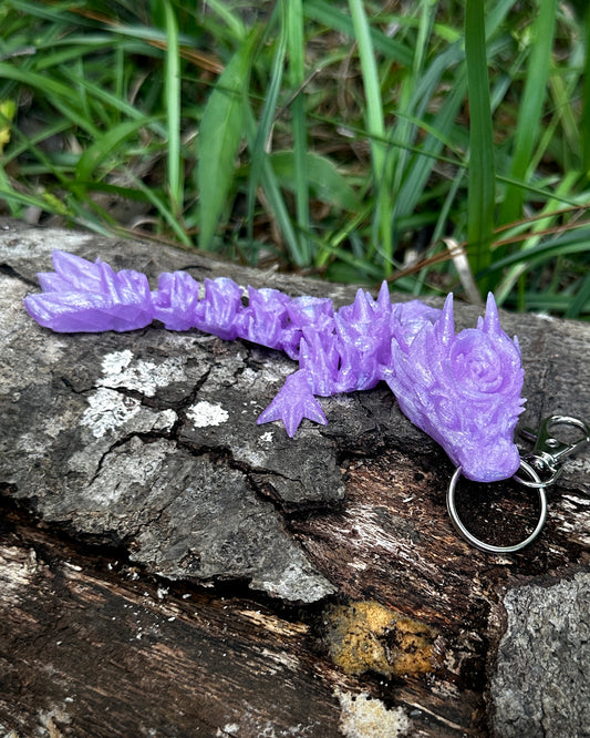 Articulating Rose Dragon Tadling Keychain