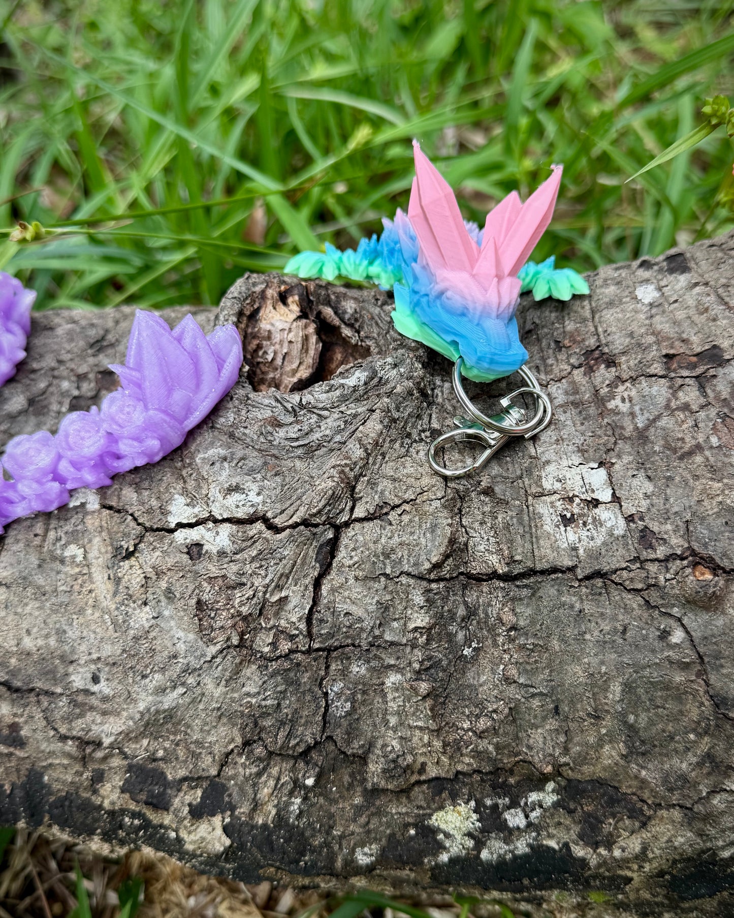 Articulating Crystal Dragon Tadling Keychain