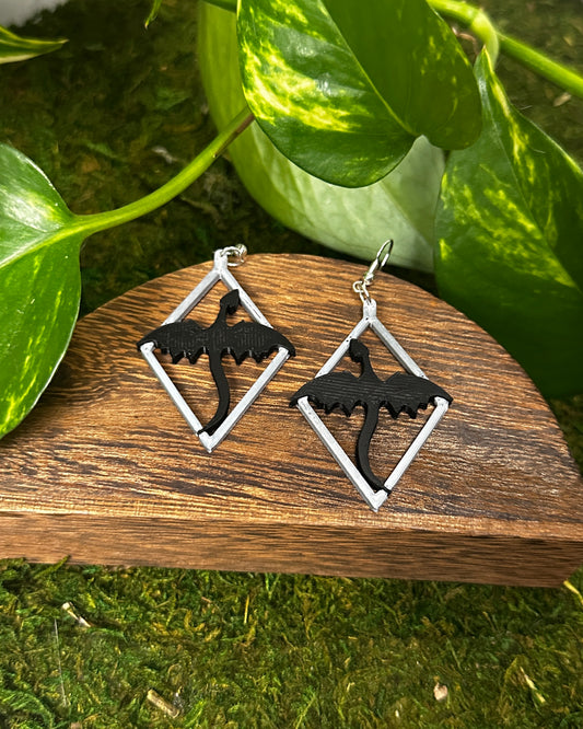 Flying Dragon Silhouette Earrings