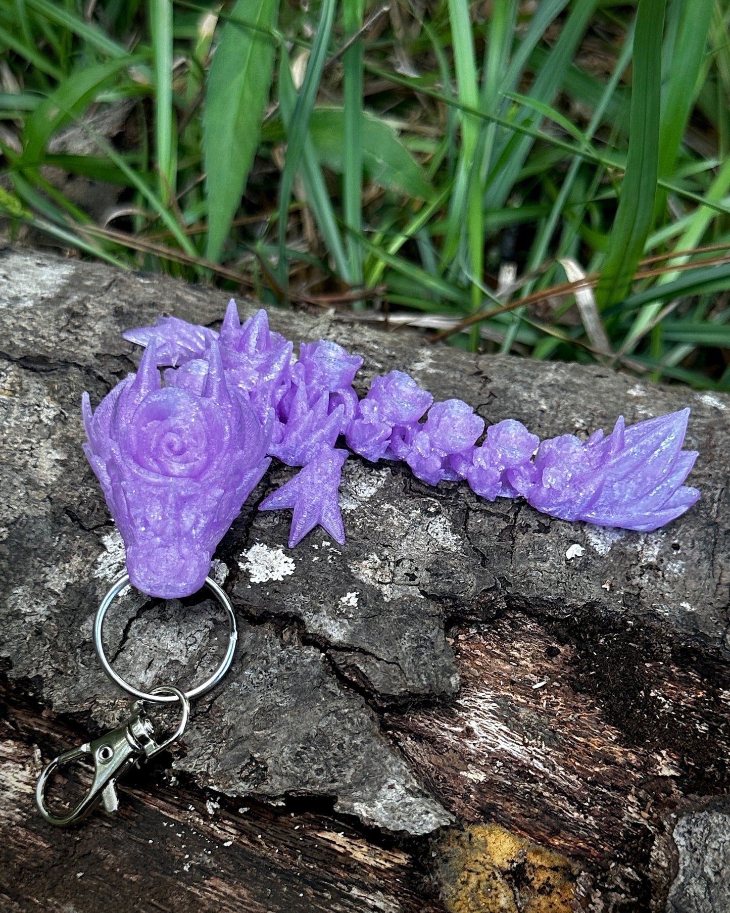 Articulating Rose Dragon Tadling Keychain