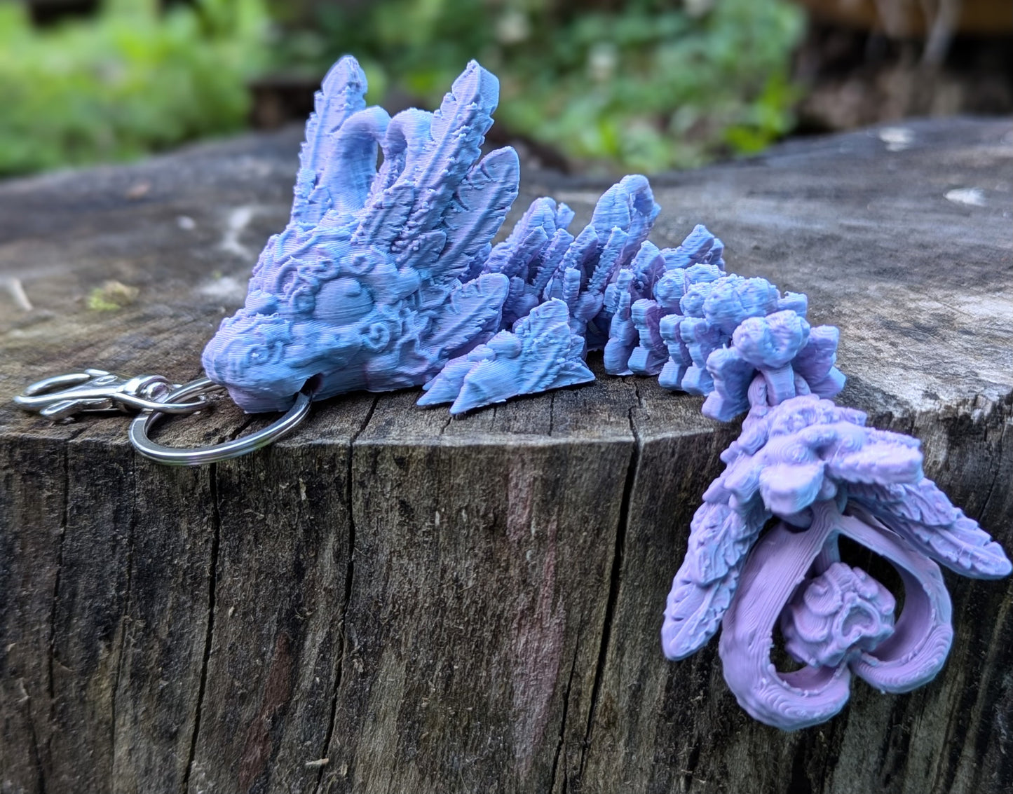 Articulating Light Heart Dragon Tadling Keychain