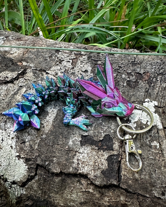 Articulating Crystal Dragon Tadling Keychain