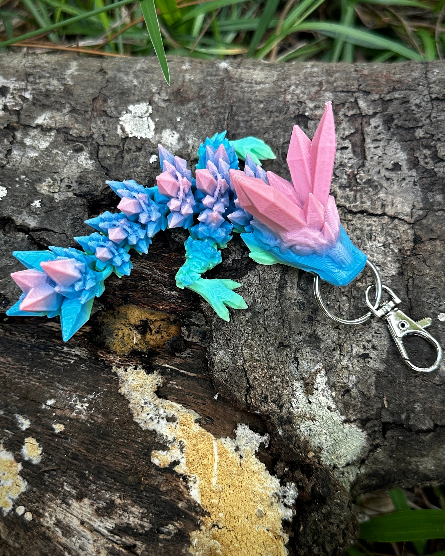 Articulating Crystal Dragon Tadling Keychain