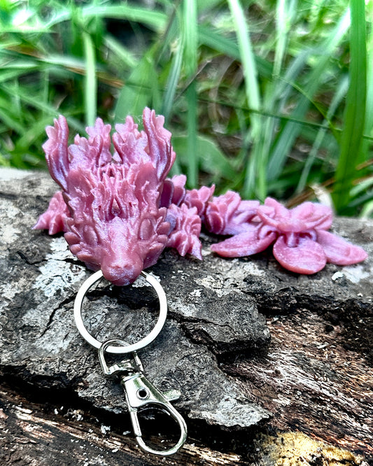 Articulating Cherry Blossom Dragon Tadling Keychain