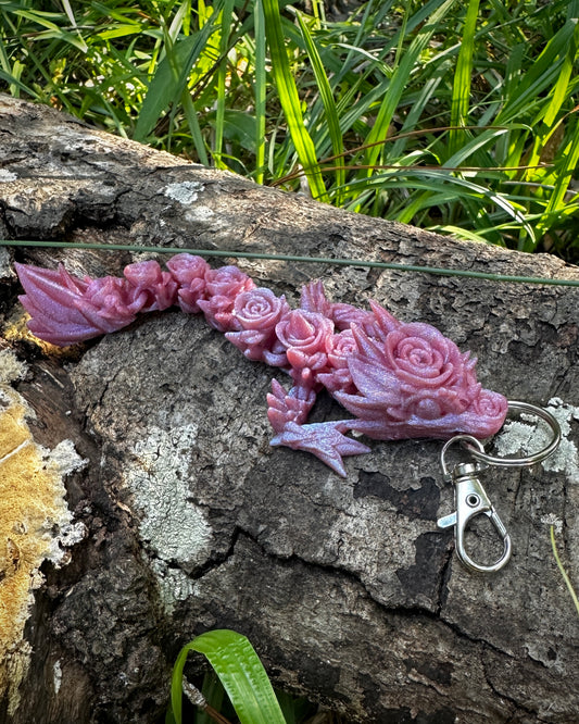 Articulating Rose Dragon Tadling Keychain