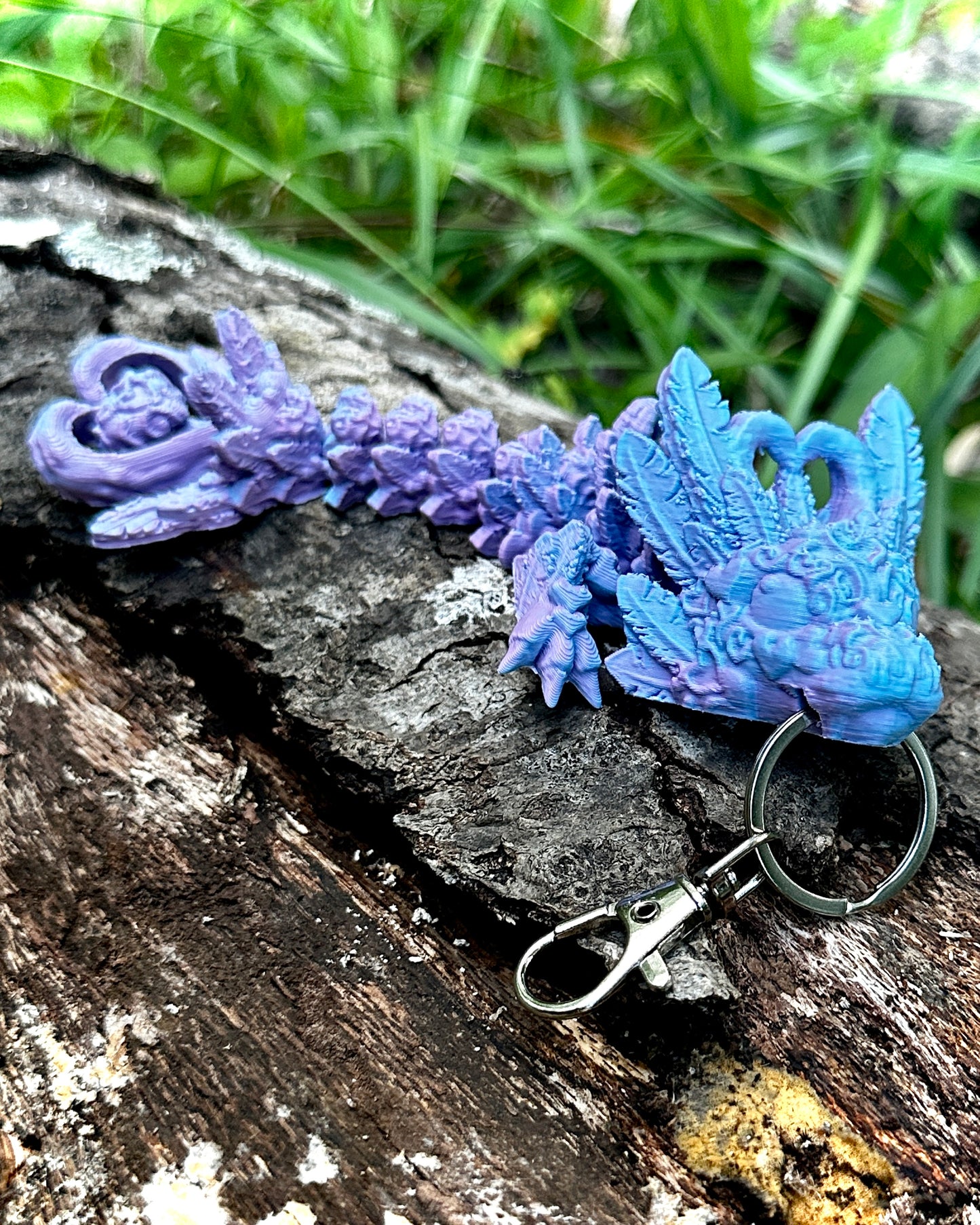 Articulating Light Heart Dragon Tadling Keychain