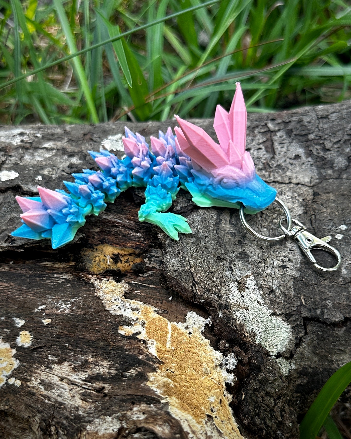 Articulating Crystal Dragon Tadling Keychain