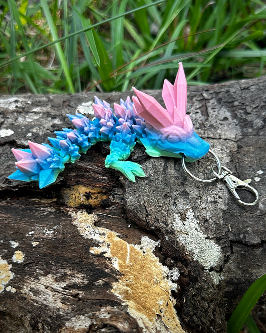 Articulating Crystal Dragon Tadling Keychain